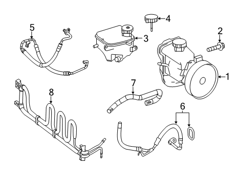 Power Steering Pump Diagram for 006-466-40-01-80