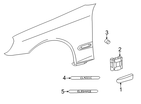 2007 Mercedes-Benz C280 Exterior Trim - Fender Diagram