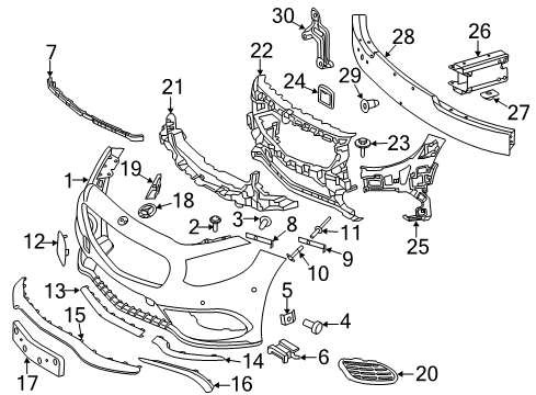 2017 Mercedes-Benz S550 Front Bumper Diagram 3