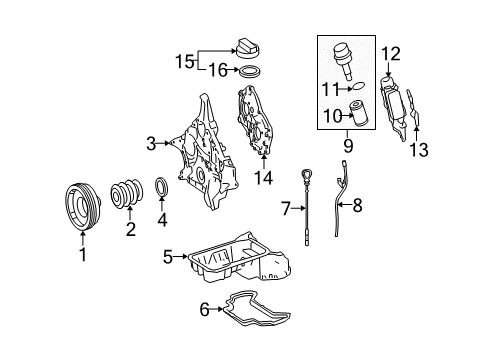 2008 Mercedes-Benz CLK550 Engine Parts & Mounts, Timing, Lubrication System Diagram 1