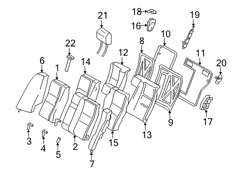 2005 Mercedes-Benz C230 Rear Seat Components Diagram 4