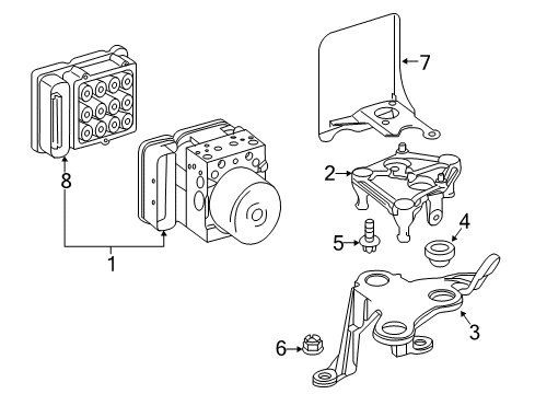 2012 Mercedes-Benz SLK350 ABS Components Diagram