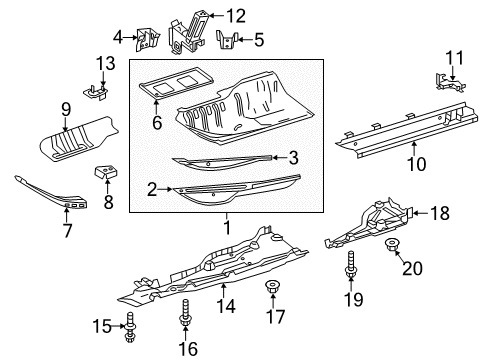 Battery Tray Diagram for 251-610-00-73