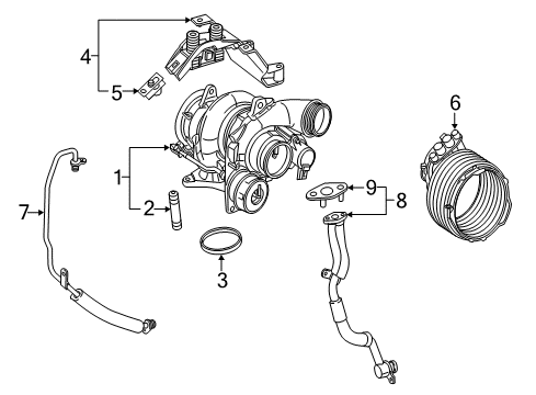 2017 Mercedes-Benz GLA250 Turbocharger, Engine Diagram 1