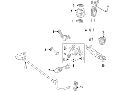 2022 Mercedes-Benz GLB35 AMG Rear Suspension Components, Lower Control Arm, Stabilizer Bar Diagram 1