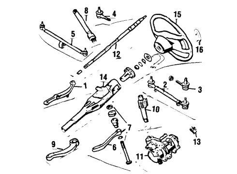 1985 Mercedes-Benz 380SL Steering Column & Wheel, Steering Gear & Linkage Diagram