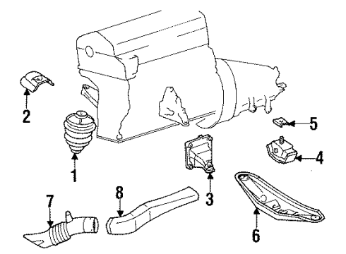 1993 Mercedes-Benz 300CE Engine Mounting Diagram