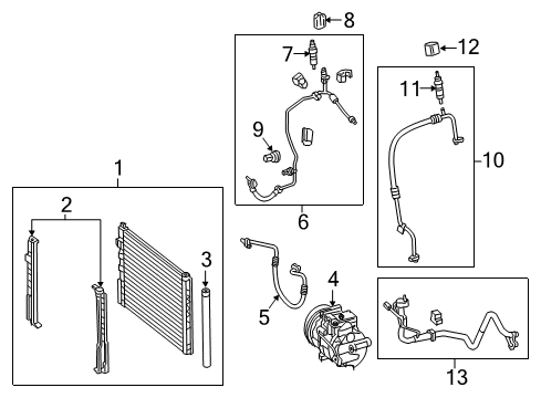 2018 Mercedes-Benz GLA250 A/C Condenser, Compressor & Lines Diagram