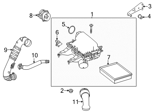 2017 Mercedes-Benz Sprinter 2500 Air Intake Diagram 1