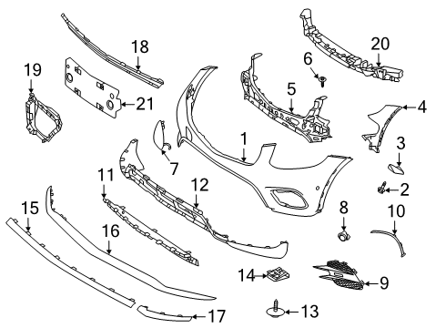 2018 Mercedes-Benz GLC63 AMG Front Bumper Diagram 2