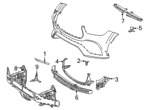 2023 Mercedes-Benz GLE63 AMG S Bumper & Components - Front Diagram 3