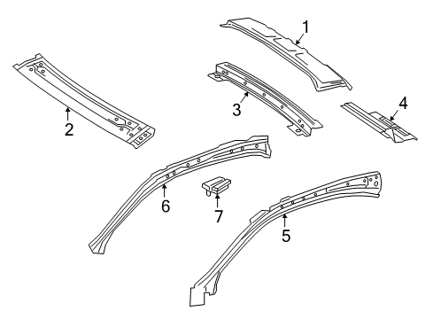 2016 Mercedes-Benz GLA45 AMG Roof & Components Diagram 1