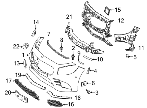 2019 Mercedes-Benz S560 Front Bumper & Components Diagram 3