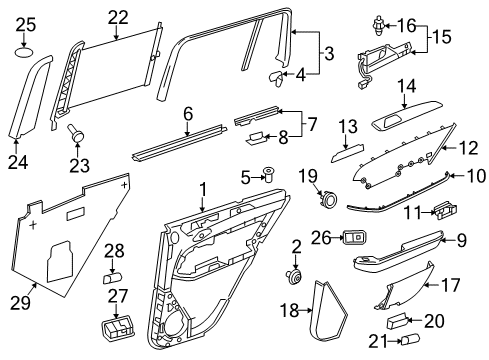 2015 Mercedes-Benz GL350 Rear Door Diagram 2