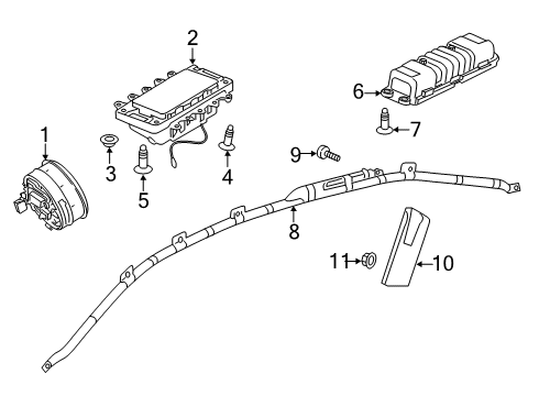 Driver Inflator Module Diagram for 000-860-74-00-9116