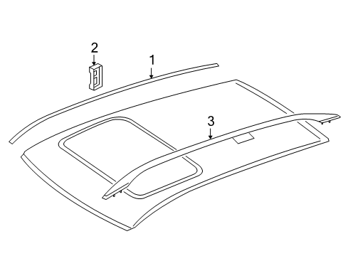 Roof Molding Diagram for 164-690-28-80