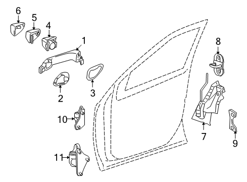 2010 Mercedes-Benz ML450 Front Door - Lock & Hardware