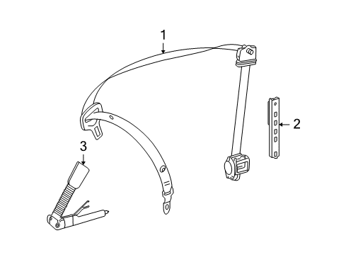 2008 Mercedes-Benz GL450 Seat Belt Diagram 1