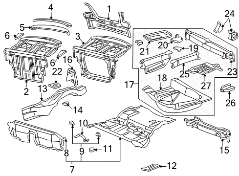 1997 Mercedes-Benz C230 Rear Body Panel, Floor & Rails