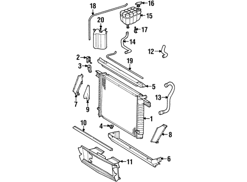 1997 Mercedes-Benz SL320 Radiator & Components