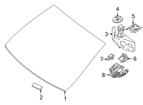 2020 Mercedes-Benz E63 AMG S Windshield Glass Diagram