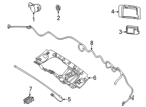 2022 Mercedes-Benz GLA45 AMG Electrical Components - Rear Bumper Diagram