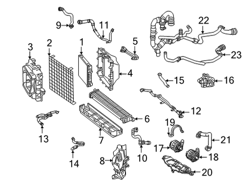 2021 Mercedes-Benz AMG GT C Radiator & Components Diagram 1