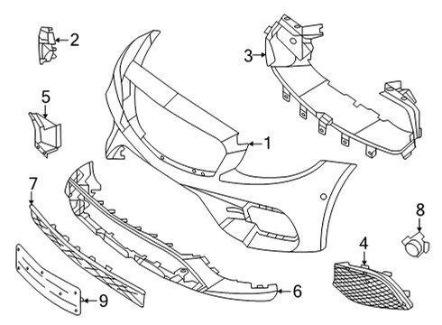 2022 Mercedes-Benz E450 Bumper & Components - Front Diagram 4