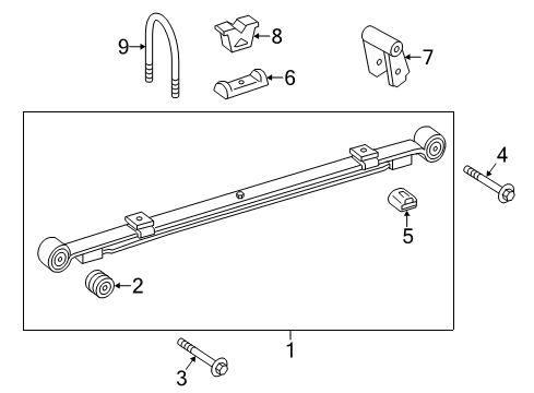 2015 Mercedes-Benz Sprinter 2500 Rear Suspension Components, Stabilizer Bar Diagram 1