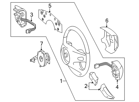 2007 Mercedes-Benz R63 AMG Steering Column, Steering Wheel & Trim Diagram 3