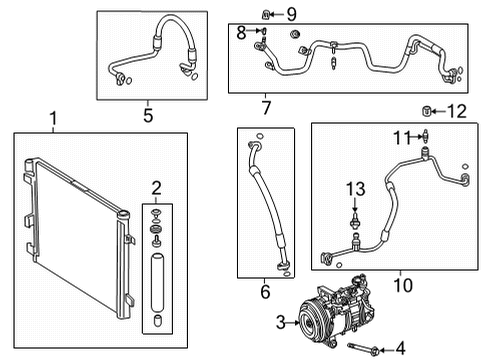 2022 Mercedes-Benz GLB35 AMG A/C Condenser, Compressor & Lines Diagram