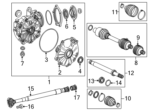 2015 Mercedes-Benz S550 Carrier & Front Axles Diagram 1