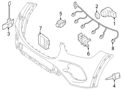 2024 Mercedes-Benz GLE53 AMG Electrical Components - Front Bumper