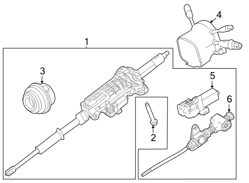 2023 Mercedes-Benz EQE 350+ SUV Steering Column Assembly Diagram