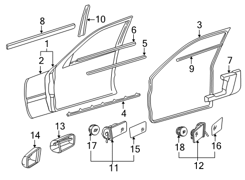 Body Side Molding Diagram for 202-690-30-62-9999