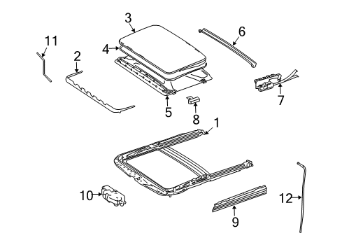 2012 Mercedes-Benz GL550 Sunroof  Diagram