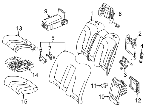 2016 Mercedes-Benz S65 AMG Rear Seat Components Diagram 1