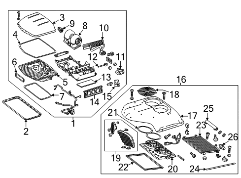 2015 Mercedes-Benz Sprinter 2500 A/C Evaporator & Heater Components Diagram 2