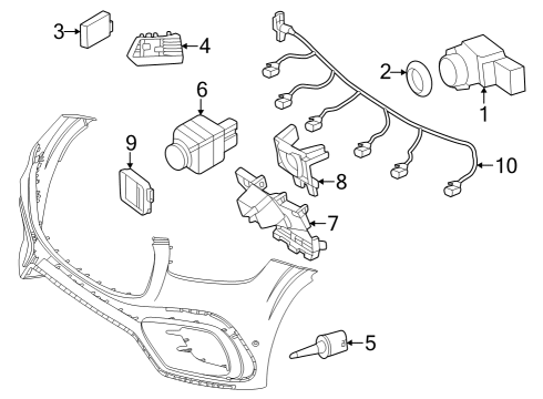 2024 Mercedes-Benz GLS63 AMG Electrical Components - Front Bumper