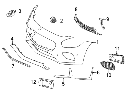 2017 Mercedes-Benz AMG GT S Bumper & Components - Front Diagram 1