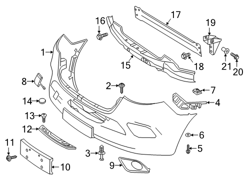 2020 Mercedes-Benz Sprinter 1500 Front Bumper Diagram