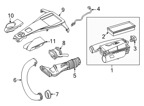 2016 Mercedes-Benz S550 Air Intake Diagram 1