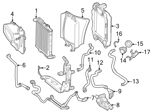 2023 Mercedes-Benz GLE63 AMG S Radiator & Components Diagram 4