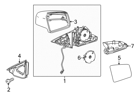 Mirror Cover Mount Gasket Diagram for 207-810-03-15-9040