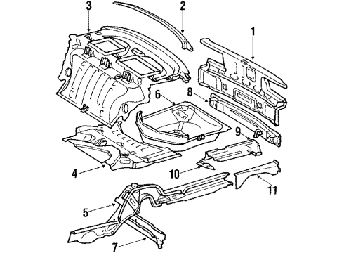 1987 Mercedes-Benz 560SEC Rear Body Diagram