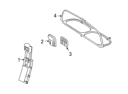 2006 Mercedes-Benz CLK350 Roll Bar & Headrest Assembly Diagram