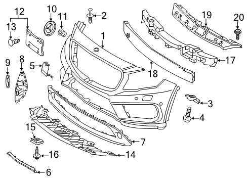 2019 Mercedes-Benz GLA45 AMG Front Bumper Diagram 2