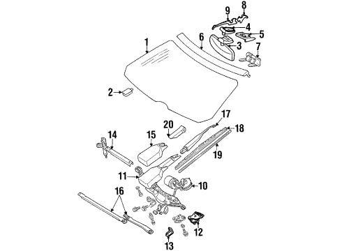 1992 Mercedes-Benz 400SE Wiper & Washer Components Diagram