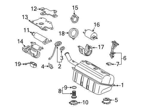 2011 Mercedes-Benz SL550 Fuel System Components Diagram