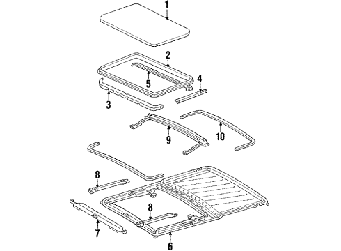 1985 Mercedes-Benz 500SEC Sunroof, Body Diagram